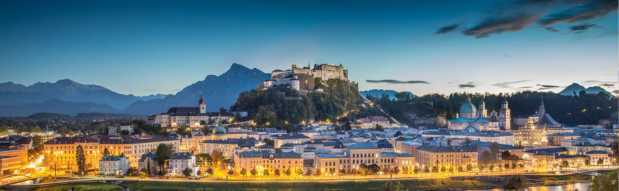 Mozartstadt Salzburg mit der Altstadt und Festung